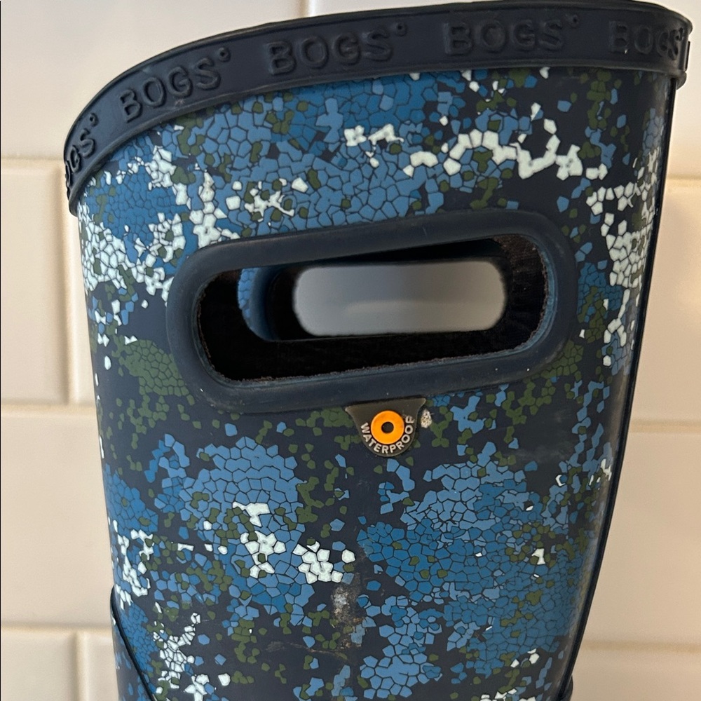 Bogs Kids Blue Camo Rain Boots - Picture 5 of 7